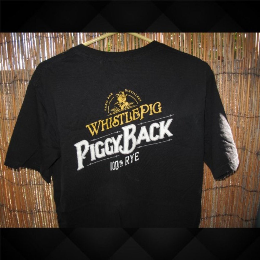 Authentic Whistle Pig Piggy Back Black T-Shirt (*Tag Size: L)